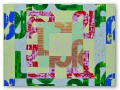 Quadrat, IST- Fragmente, grn lila, 10 cm